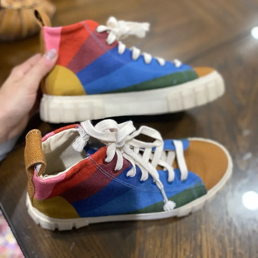 FARM RIO Rainbow Sun High Top Platform Lace Up Sneakers Multicolor